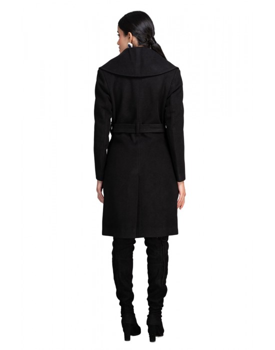 Women Coat Vanta black with belt